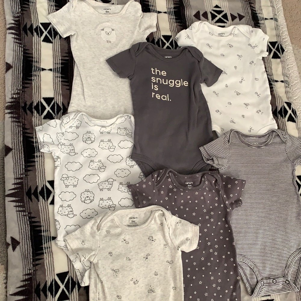 Carter’s baby boy onesies, set of 7